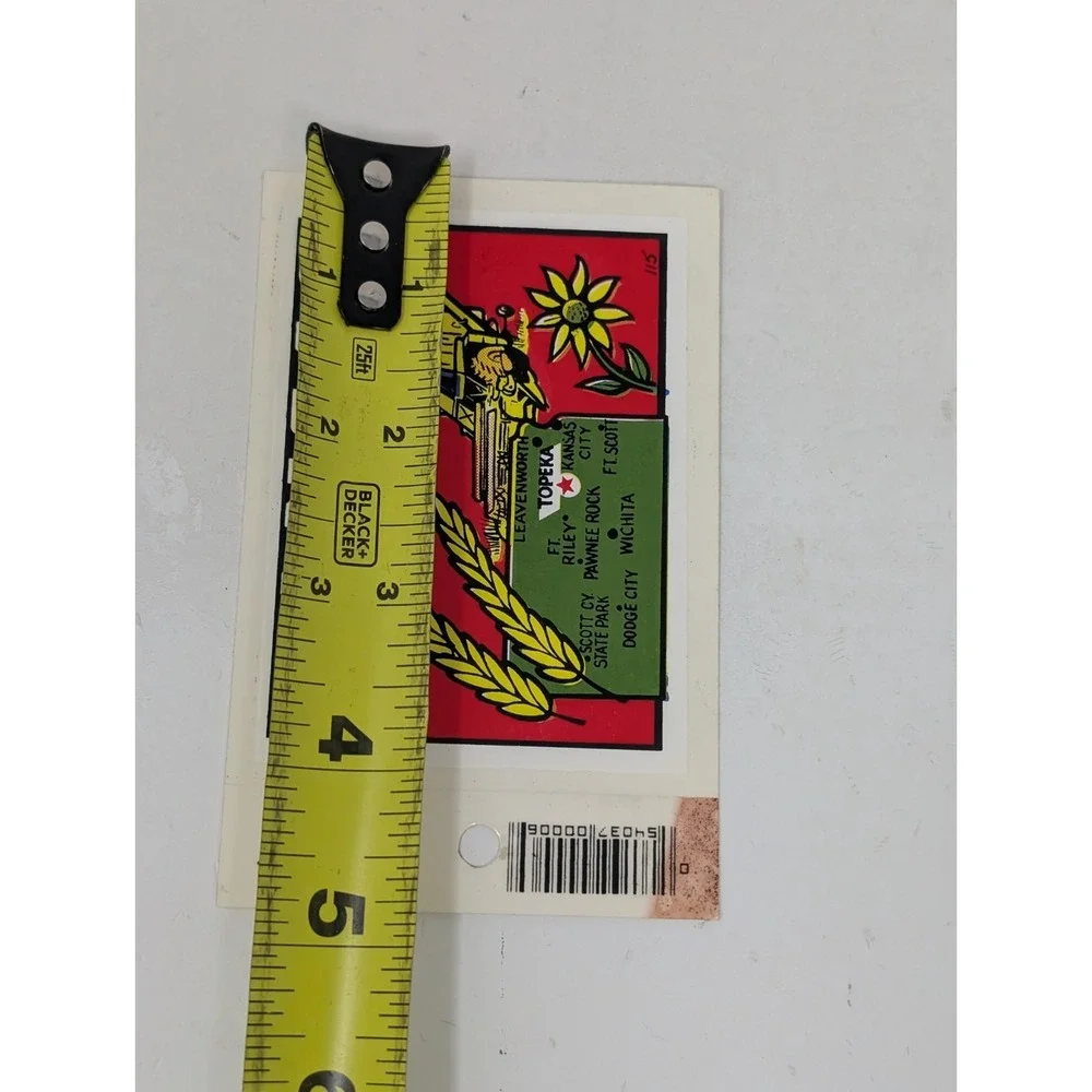 Vintage Kansas State Waving Fields‎ of Grain Travel Decal Baxter Lane Farmer Art